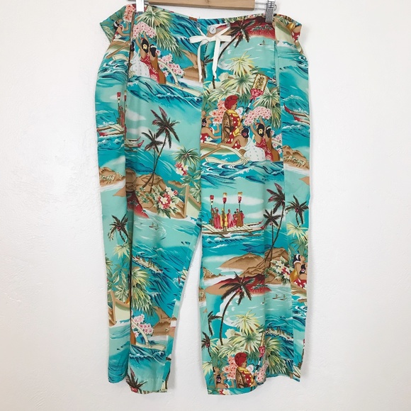 Agolde Pants - Agolde pants vintage Hawaiian print drawstring M